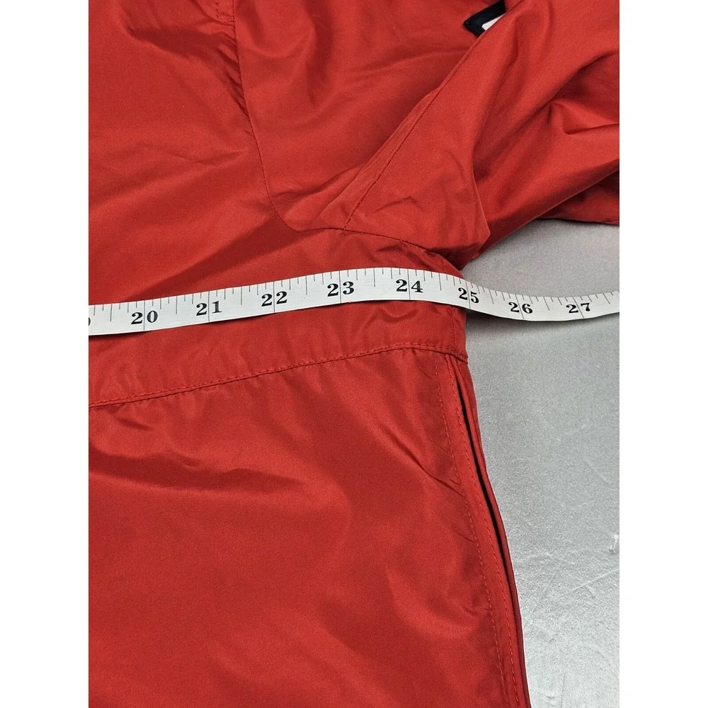 Tommy Hilfiger Denim Mens XL. Windbreaker Qt Zip Hooded Red Pullover Y2K Jacket‎